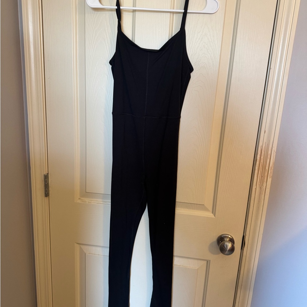 Black Women's Slim Jumpsuit with Spaghetti Straps